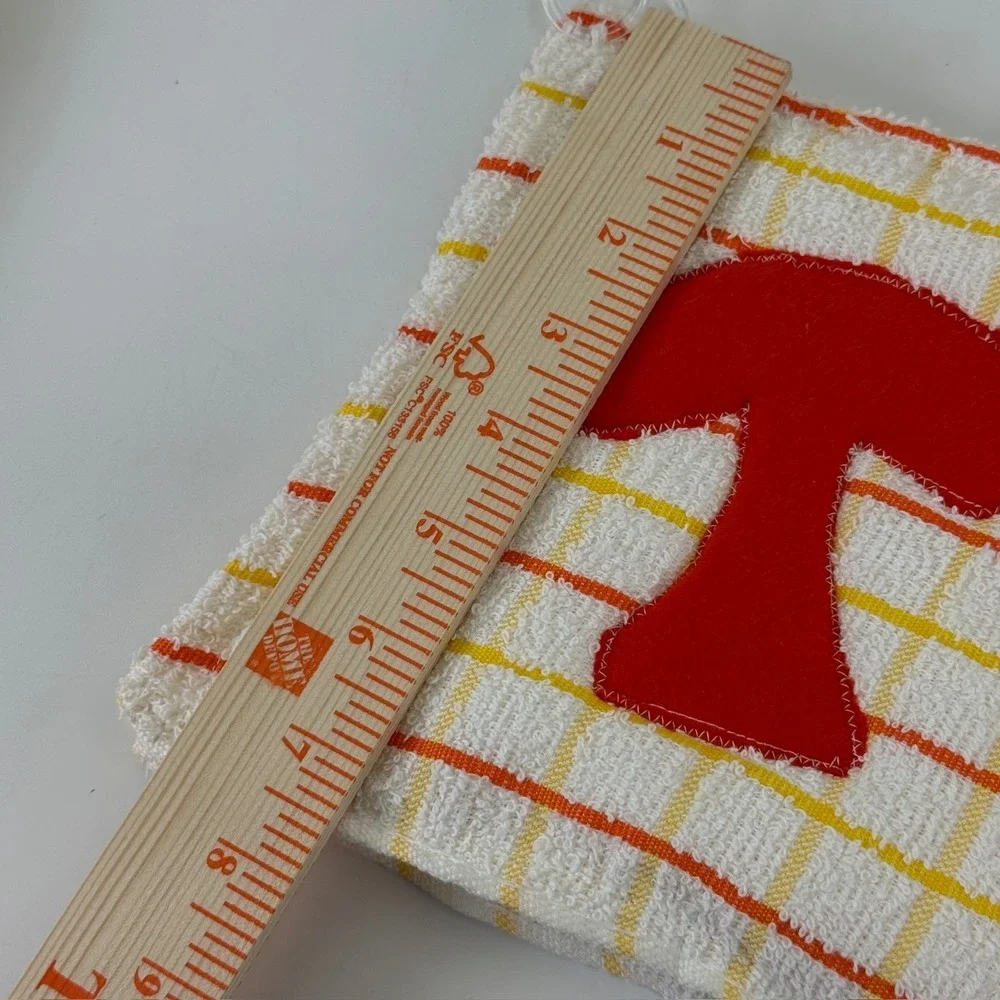 Vintage 70's Mushroom Kitchen Hand Dish Wash Towel Cotton Terry Cloth Pot Holder